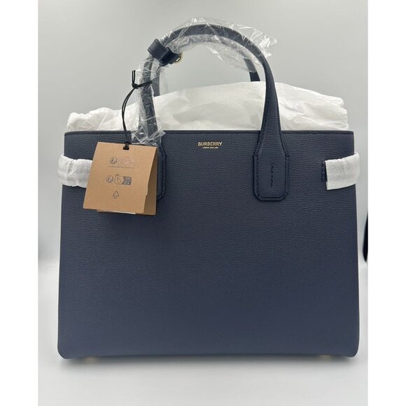 Burberry Medium Banner House Check Derby Leather Tote Shoulder Bag Regen… - Picture 2 of 15